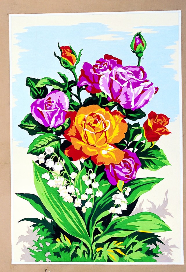 Canevas antique Les roses 30x40cm