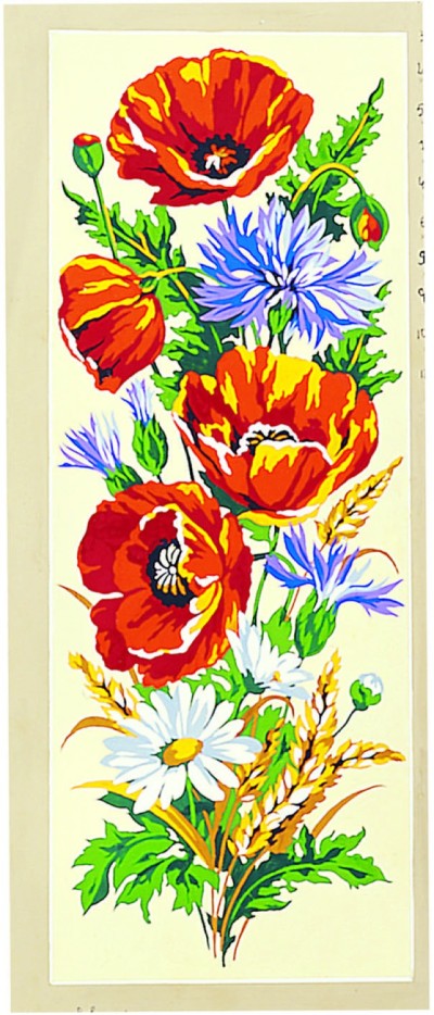 Canevas antique Fleurs des champs 25x60cm
