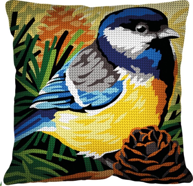 Kit Coussin Canevas Mésange