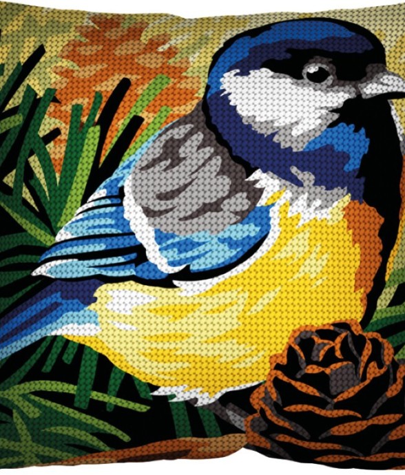 Kit Coussin Canevas Mésange