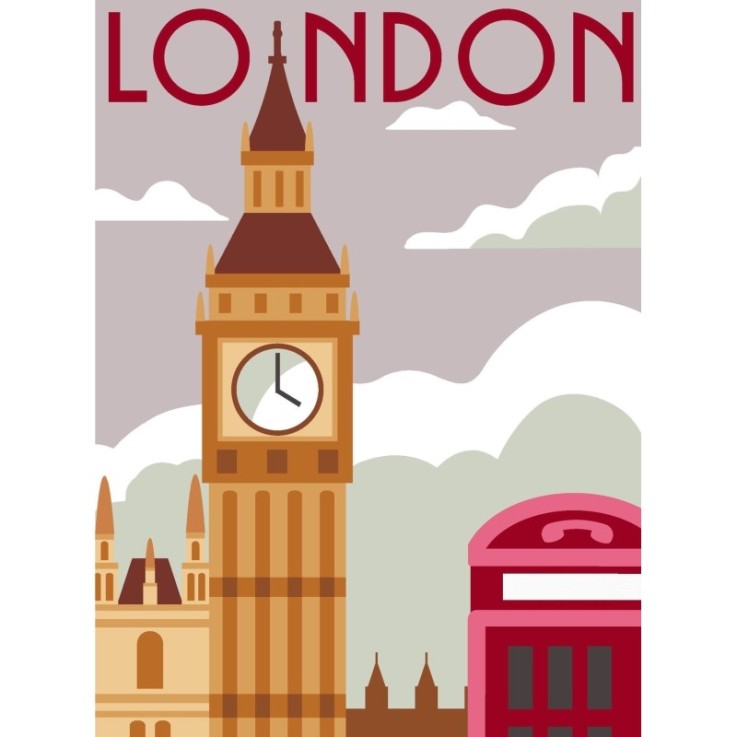 Canevas Margot N24 London 40x30cm