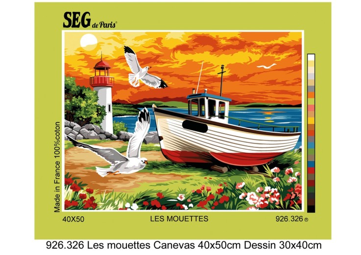 Canevas antique Les mouettes 40x50cm