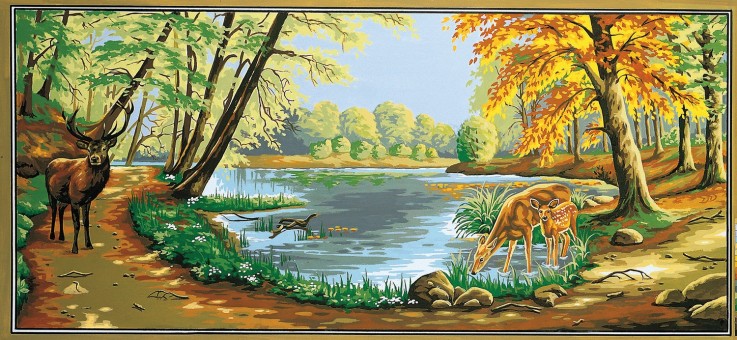 Canevas Pénélope Antique En forêt 65x130cm