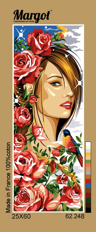 Canevas Pénélope Antique Rêve rose 25x60cm