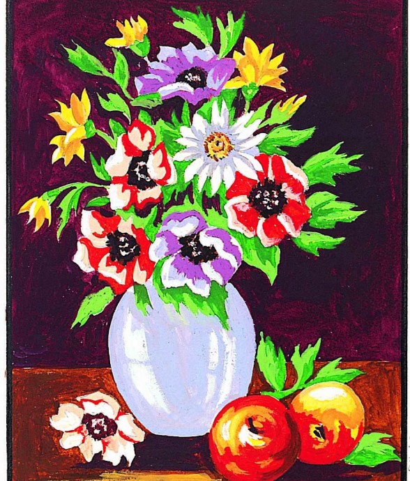 Kit canevas Le bouquet 20x25cm