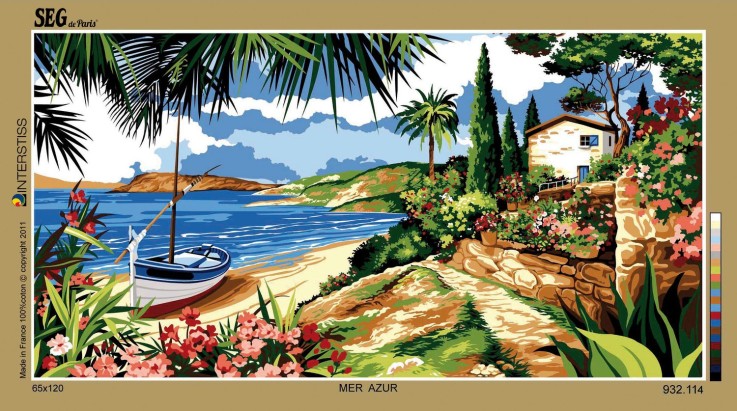 Canevas SEG Mer Azur 65 x 120 cm