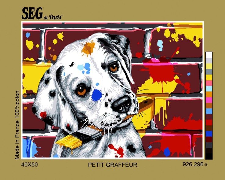 Canevas antique Petit graffeur 40x50cm