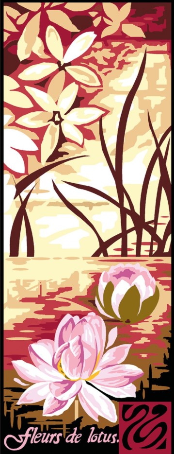 Canevas Pénélope Antique Fleur de Lotus 25x60cm