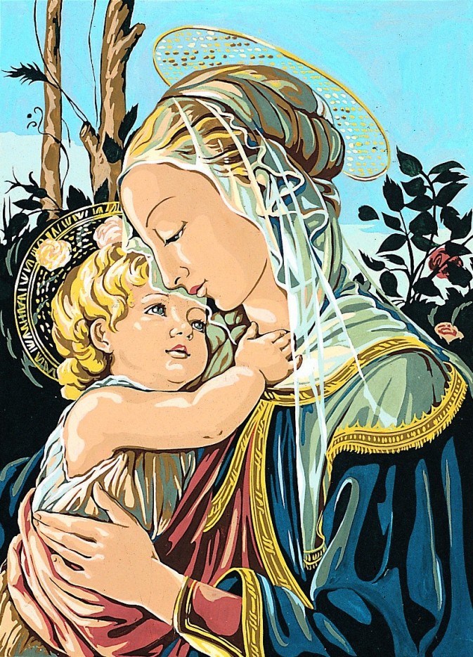 Canevas antique Madonne Botticelli 45x60cm