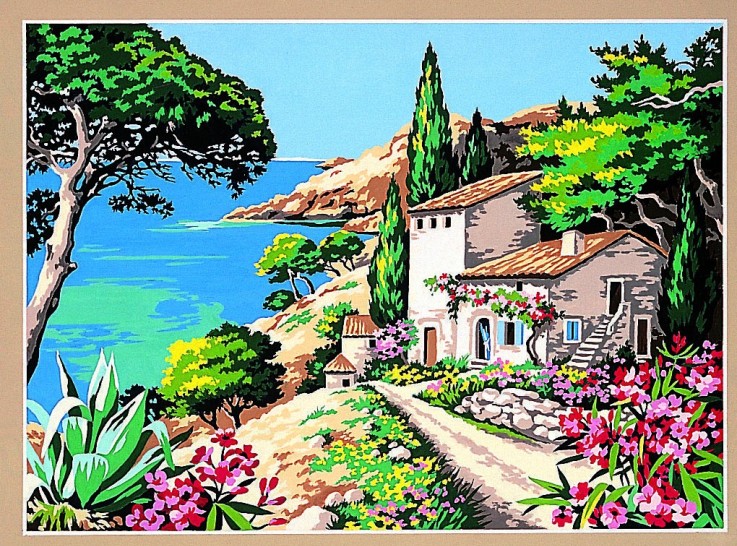 Canevas antique La calanque 45x60cm