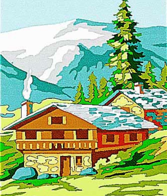 Kit canevas Chalet en...