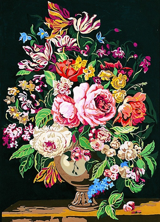Canevas antique Le vase de fleurs 45x60cm