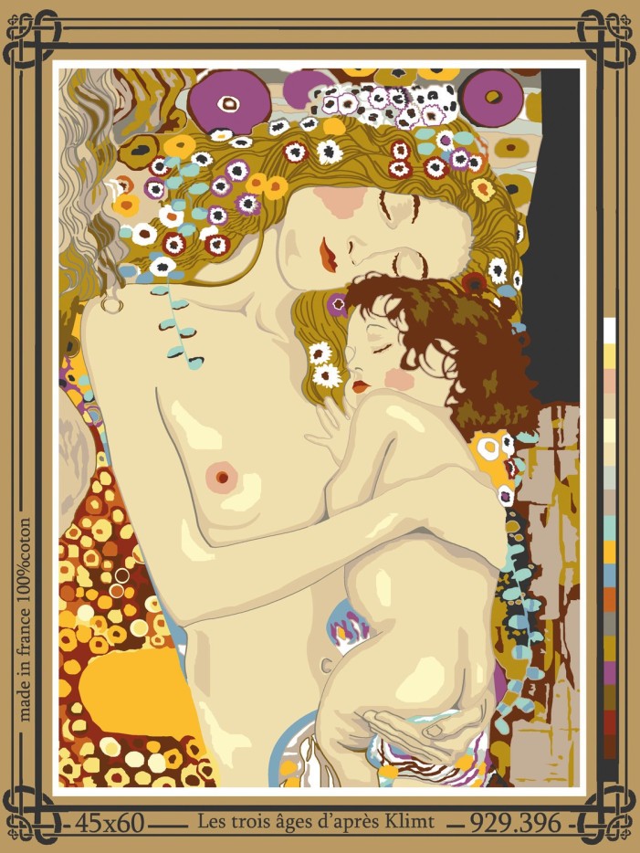 Canevas antique Les âges de la vie Klimt 45x60cm
