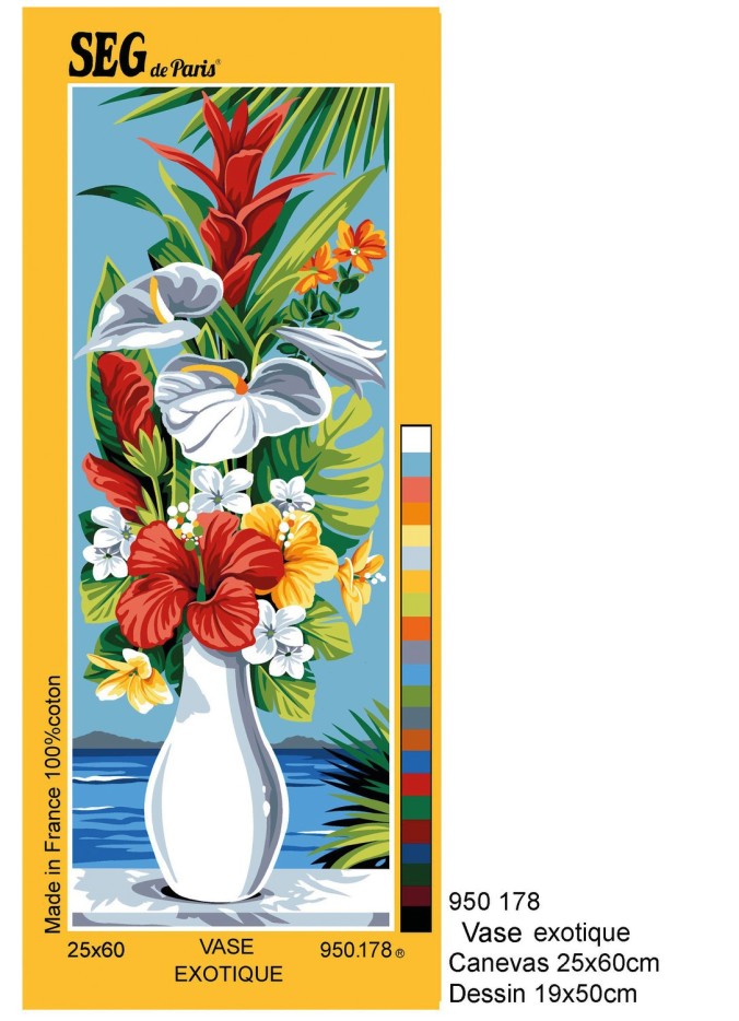 Canevas SEG Vase Exotique 25x60 cm