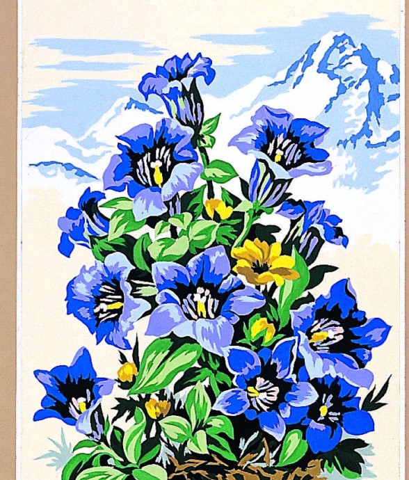 Canevas antique Fleurs des...