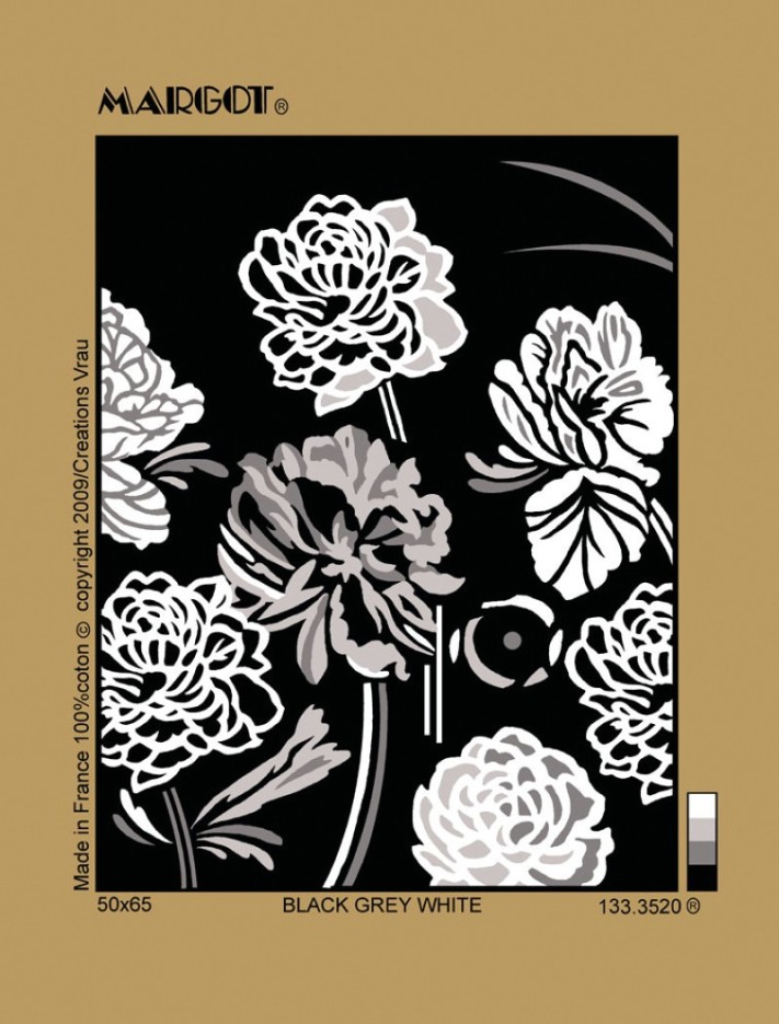 Canevas Pénélope Antique Black grey white 50x65cm