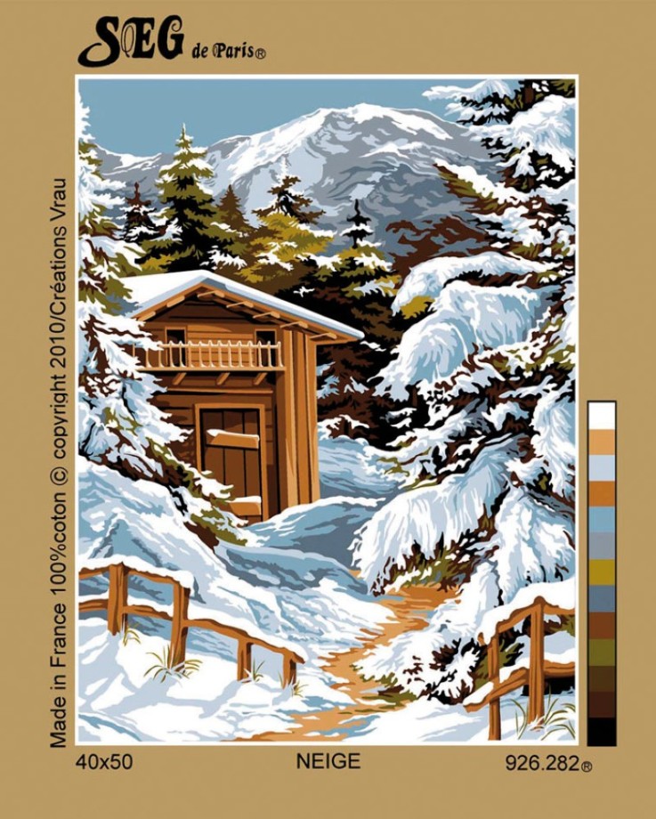 Canevas antique Neige 40x50cm