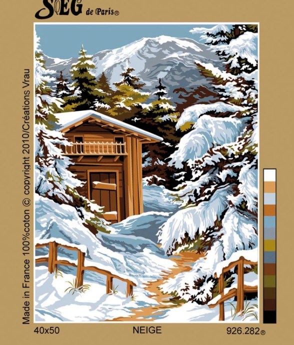 Canevas antique Neige 40x50cm