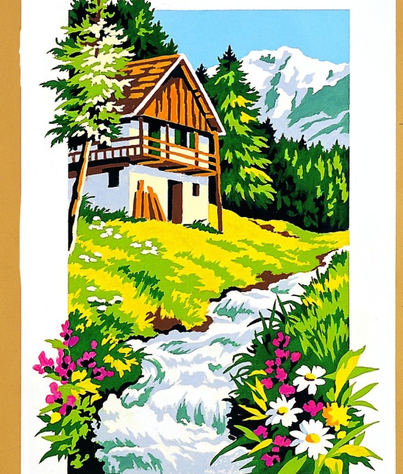 Canevas antique Chalet et...