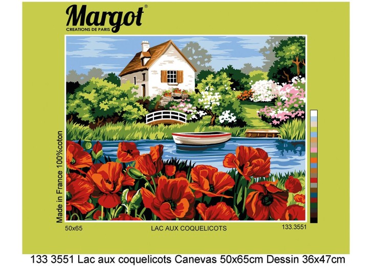 Canevas Margot Le Lac Aux Coquelicots 50x65 cm
