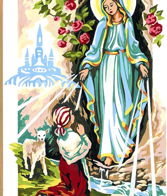 Canevas antique Lourdes...