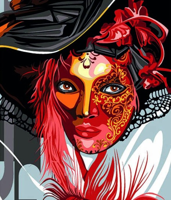 Canevas antique Masque 25x60cm