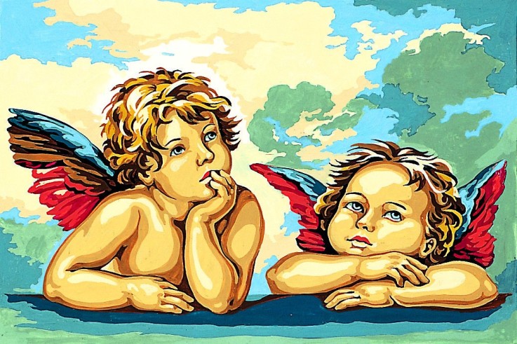 Canevas antique Les anges Raphaël 30x40cm