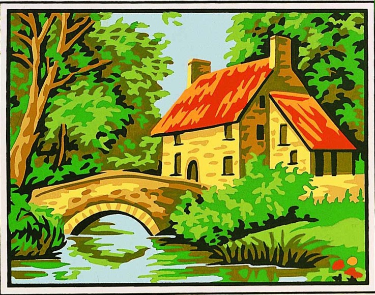 Kit canevas Le pont 20x25cm