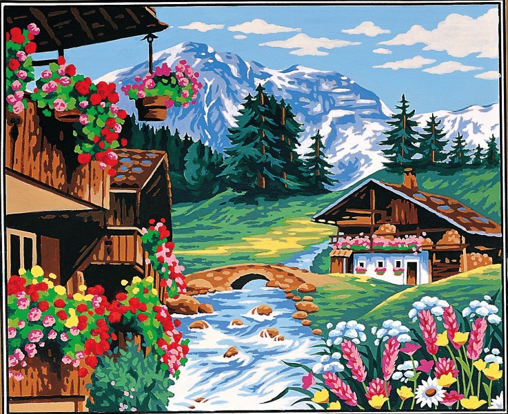 Canevas Pénélope Antique Au fil du torrent 60x70cm
