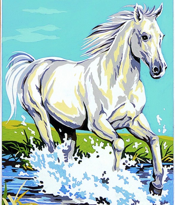 Canevas antique Cheval...