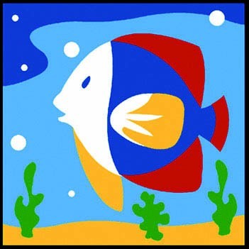 Kit canevas Soudan Poisson 20x20cm