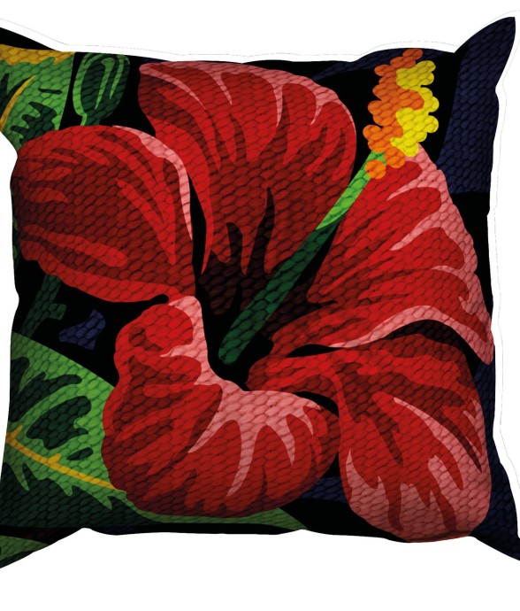 Kit Coussin Canevas Hibiscus