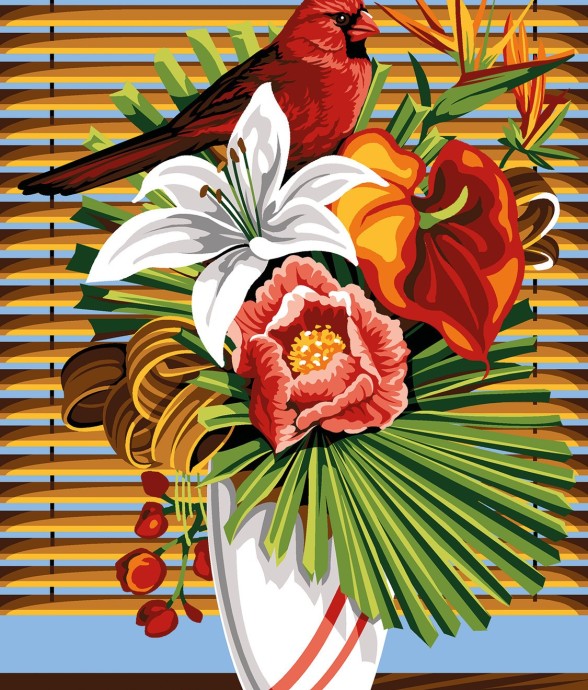 Canevas antique Plume...