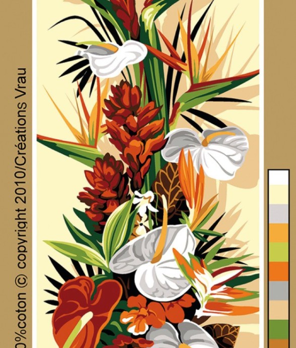 Canevas antique Fleurs...