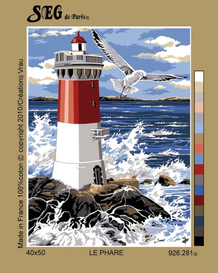 Canevas antique Le phare 40x50cm
