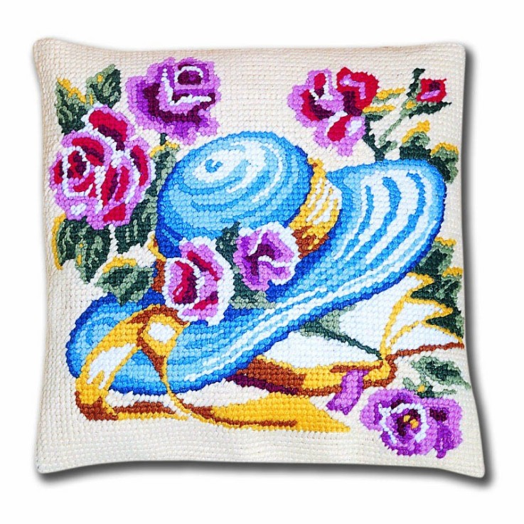 Kit coussin demi point chapeau fleuri