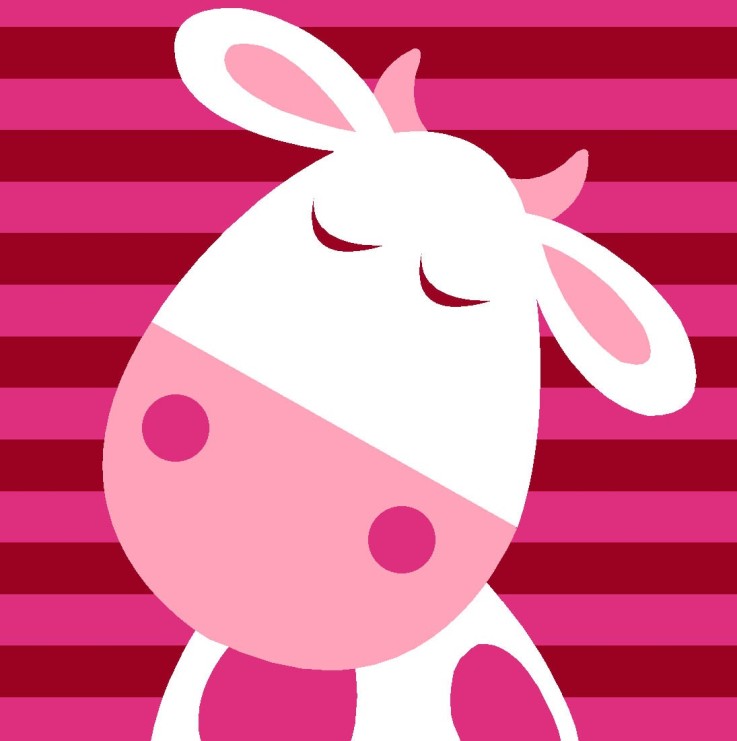 Kit canevas Soudan La vache rose 20x20cm