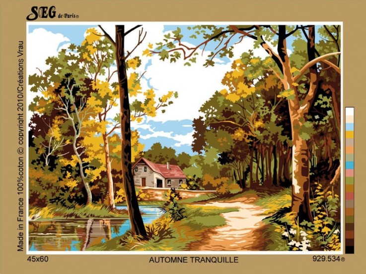 Canevas antique Automne tranquille 45x60cm
