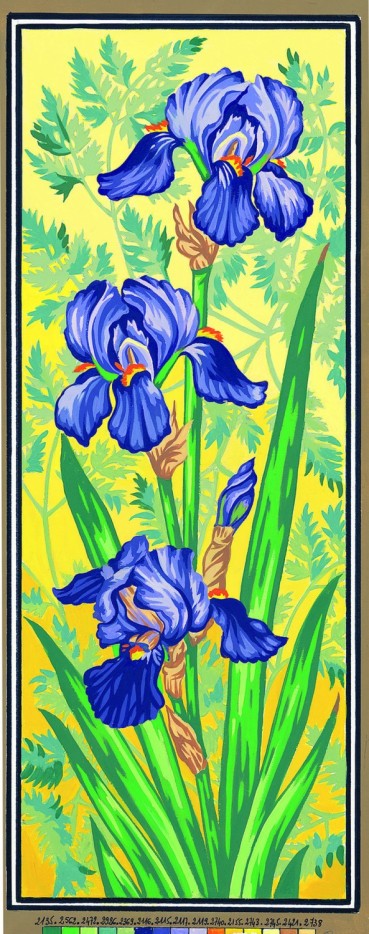 Canevas Pénélope Antique Les iris mauves 25x60cm