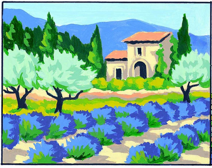Kit canevas blanc Lavande 20x25cm