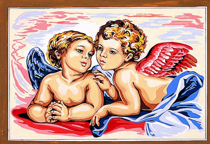 Canevas antique Angelots Guercino 30x40cm