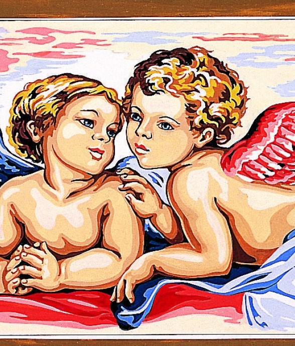 Canevas antique Angelots...
