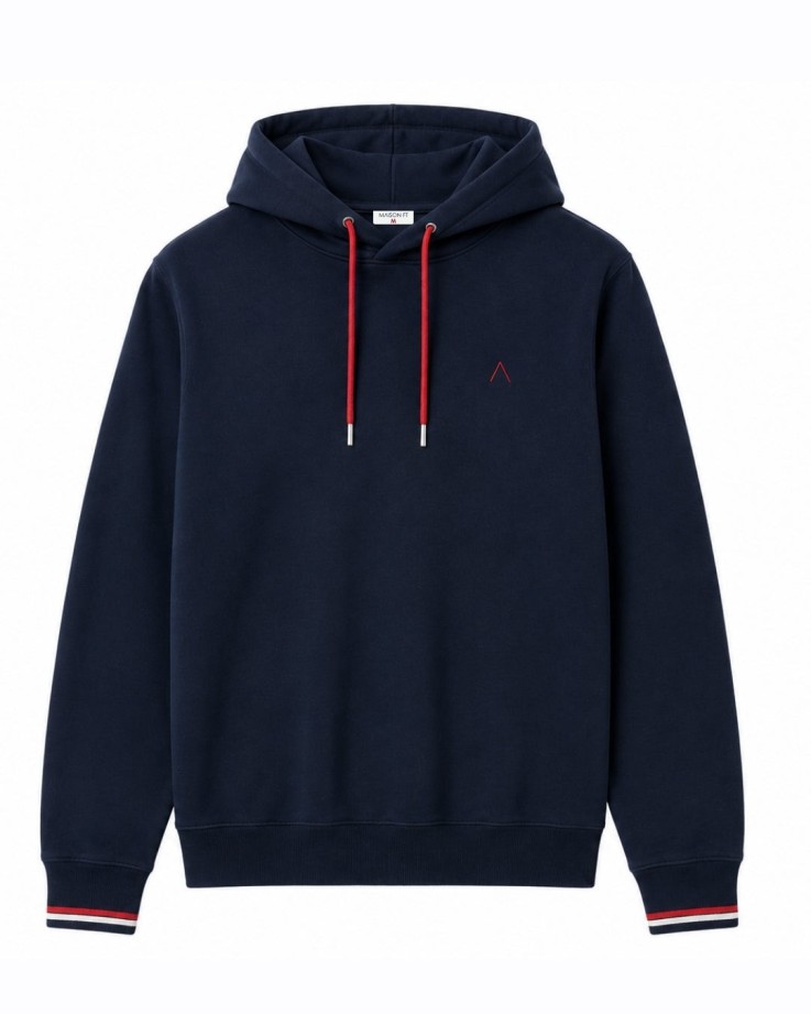 Sweat à capuche Augustin vert Coton Bio