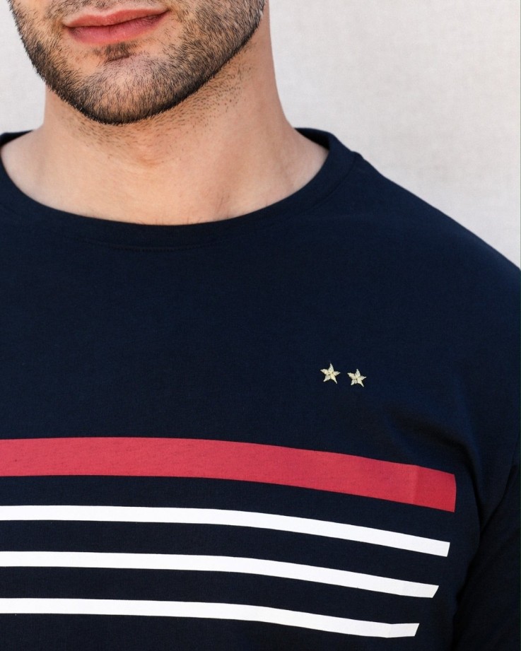 T-shirt Didier bleu Coton Bio