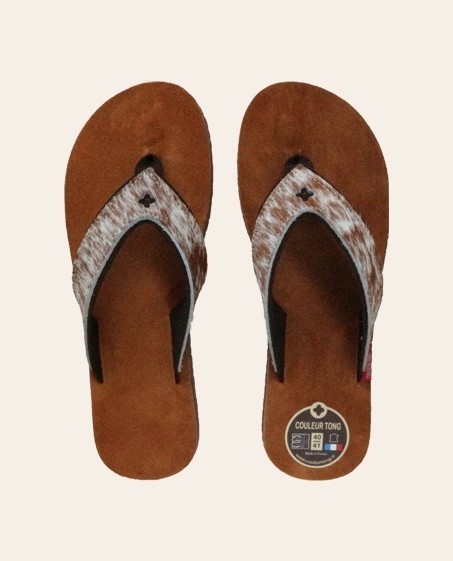 Tongs Mixtes Cuir MEUH Sable