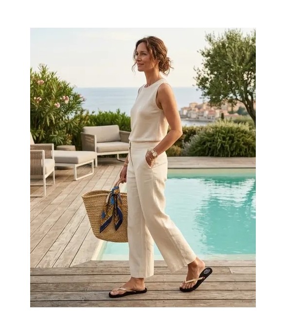 Tongs Cuir DIVA Or