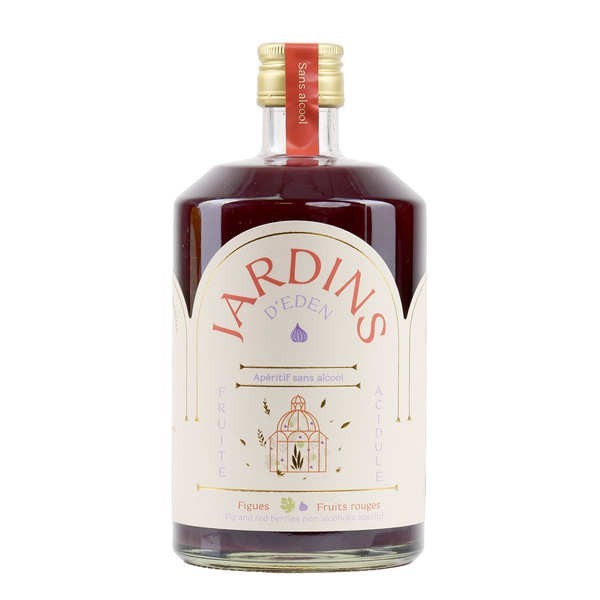 Jardins d'Eden 0% Figues et Fruits rouges - Apéritif bio sans alcool - Bouteille de 70cl