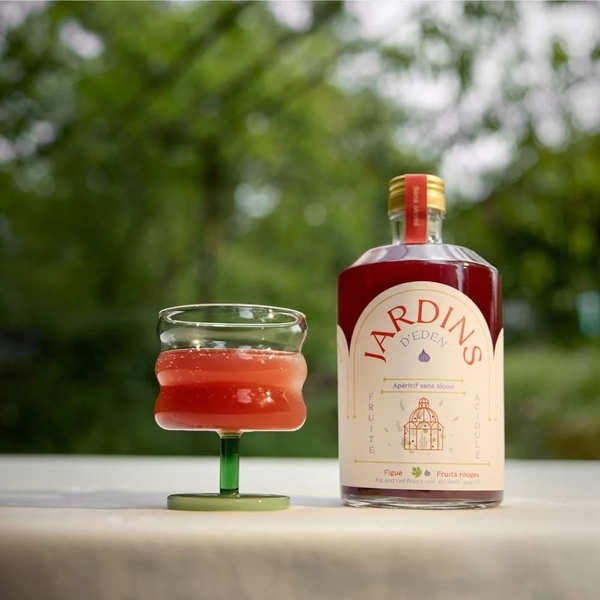 Jardins d'Eden 0% Figues et Fruits rouges - Apéritif bio sans alcool - Bouteille de 70cl