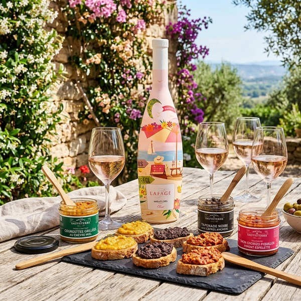 Offre spéciale Les saveurs du Sud – 3 vins rosés 3 tartinables