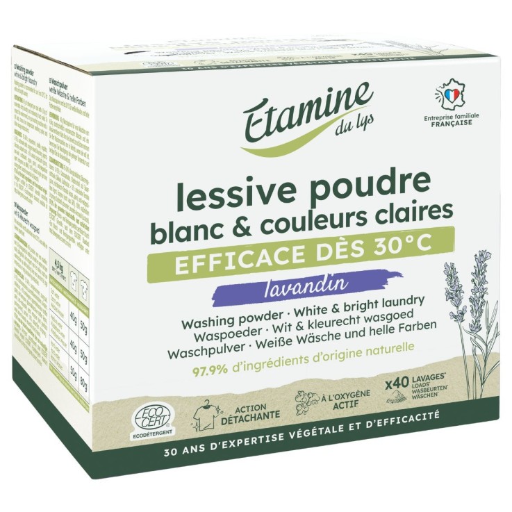 Lessive poudre blanc & couleurs - Lavandin (2kg)